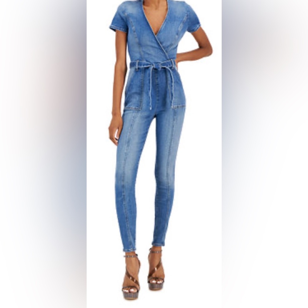 Guess Women's Leslie Short-Sleeve Tie-Waist Jumpsuit